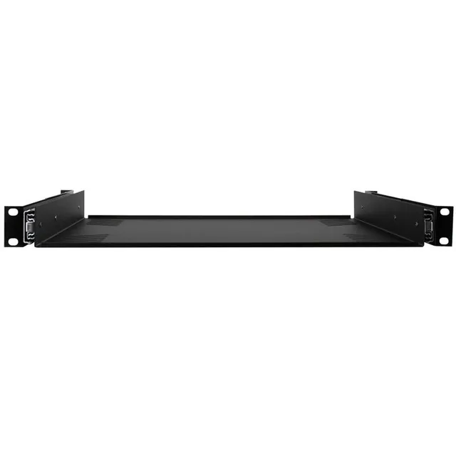 Penn 1U Sliding Rack Tray 380mm Deep Black Recommended Load Capacity 19Kg 
