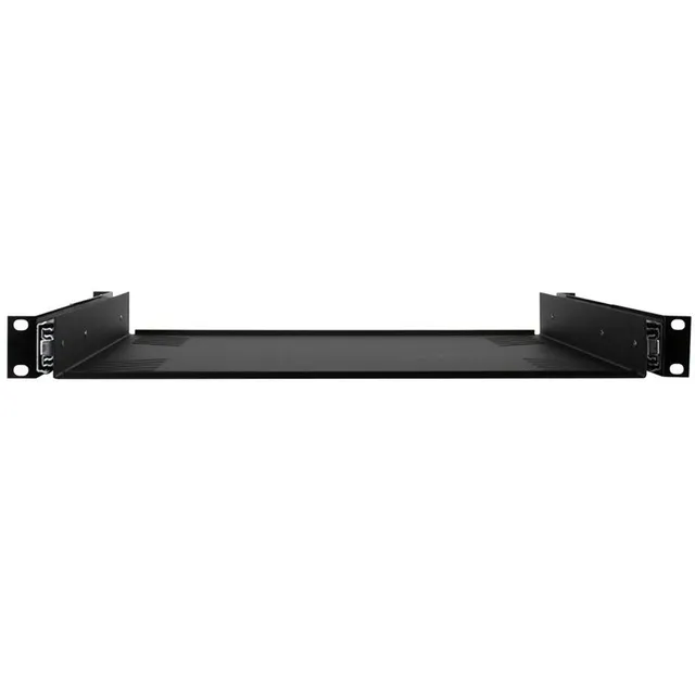 Penn 1U Sliding Rack Tray 380mm Deep Black Recommended Load Capacity 19Kg 