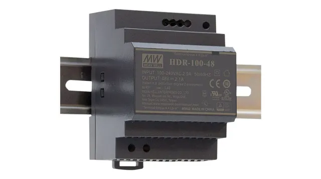 Visual Mean-Well HDR-100-48 DIN rail power supply 