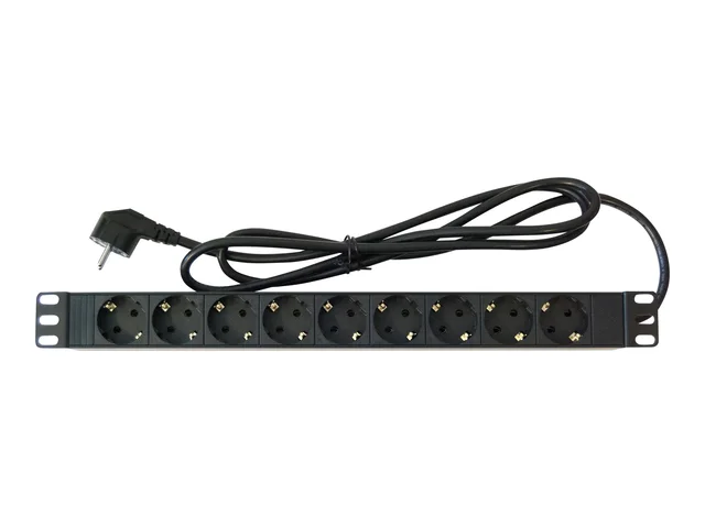 LinkIT 19" Strømskinne 9xCEE7/4 5m CEE7/7, no switch, 16A, 3600W, 1U 