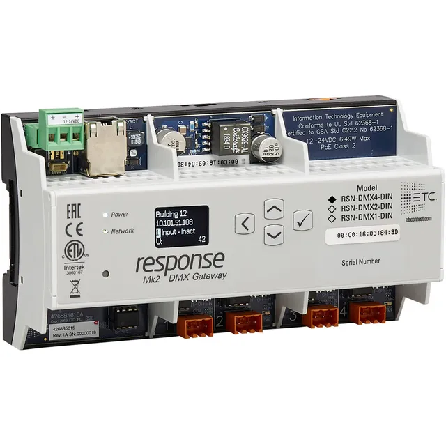ETC Response Mk2 2-port DMX Gateway DIN rail mount 