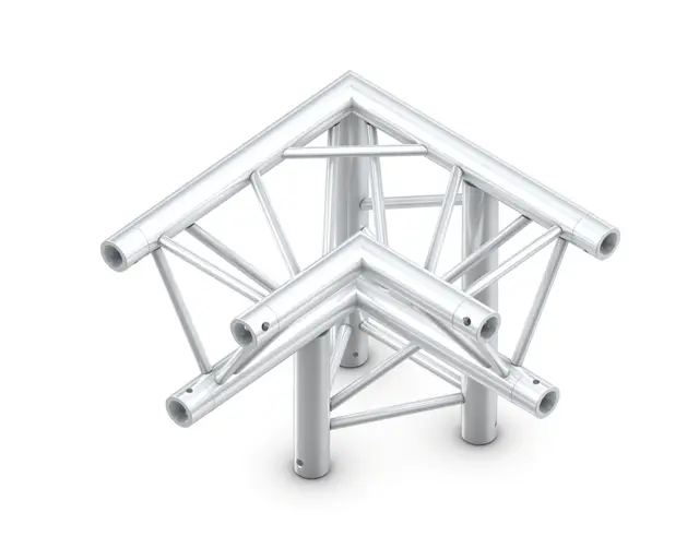 Milos M290VU Trio Heavy duty Black 3 way 90° truss corner apex down right 