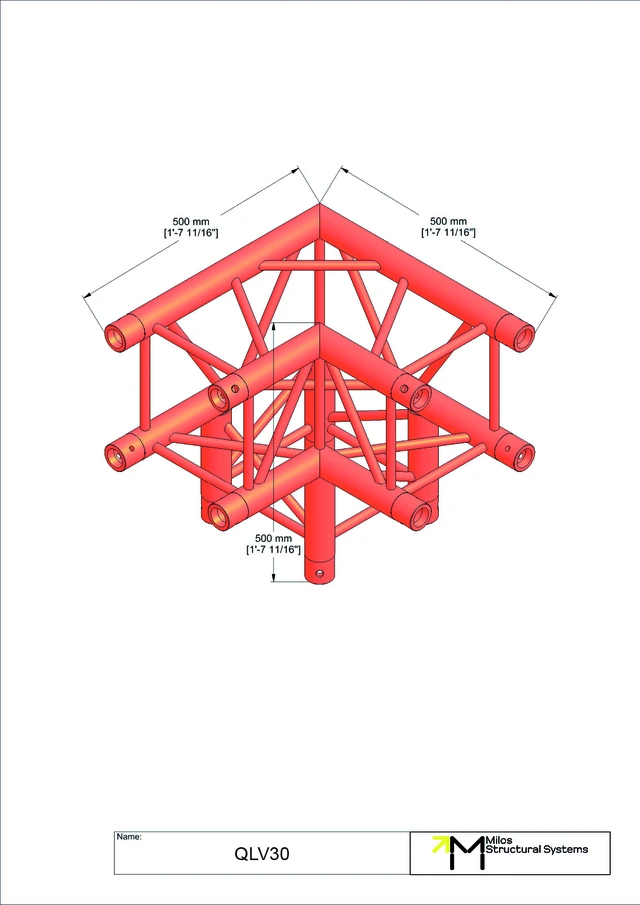 Milos M390L Quatro Heavy duty M390L quatro 3way 90° truss corner HD 