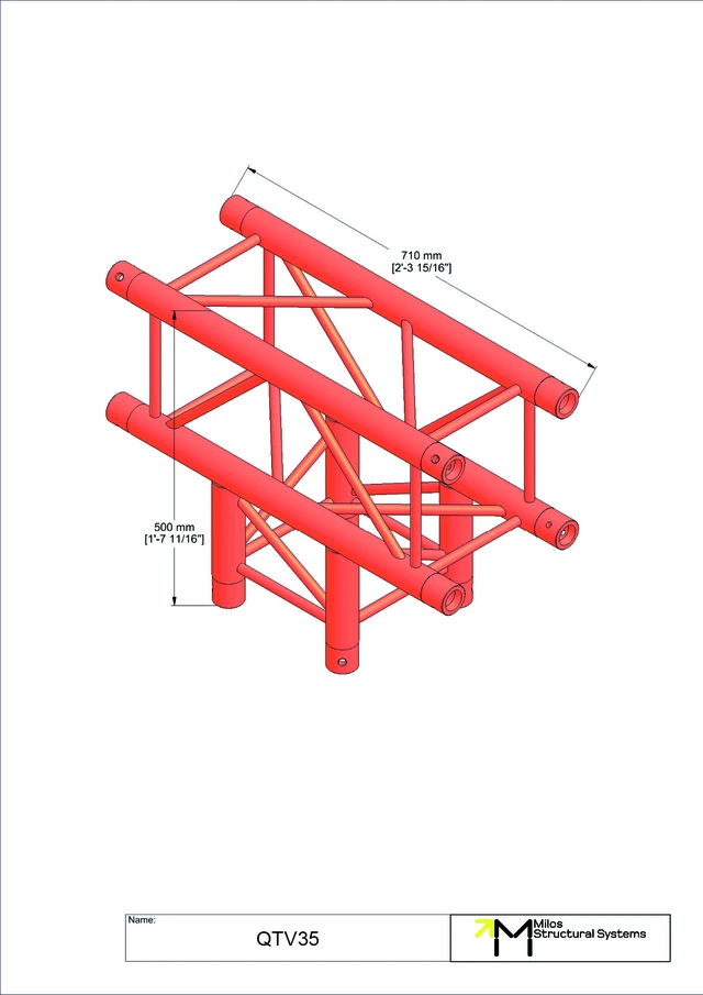 Milos M290VU Quatro Heavy duty 3way truss tee piece HD 