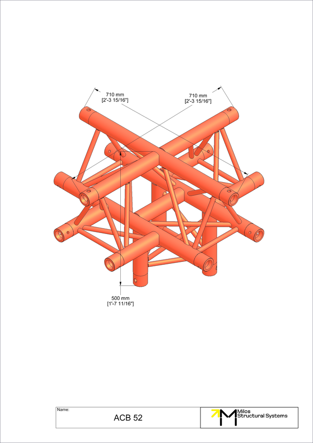 Milos M290U Trio Regular 5 way truss cross down leg apex up 