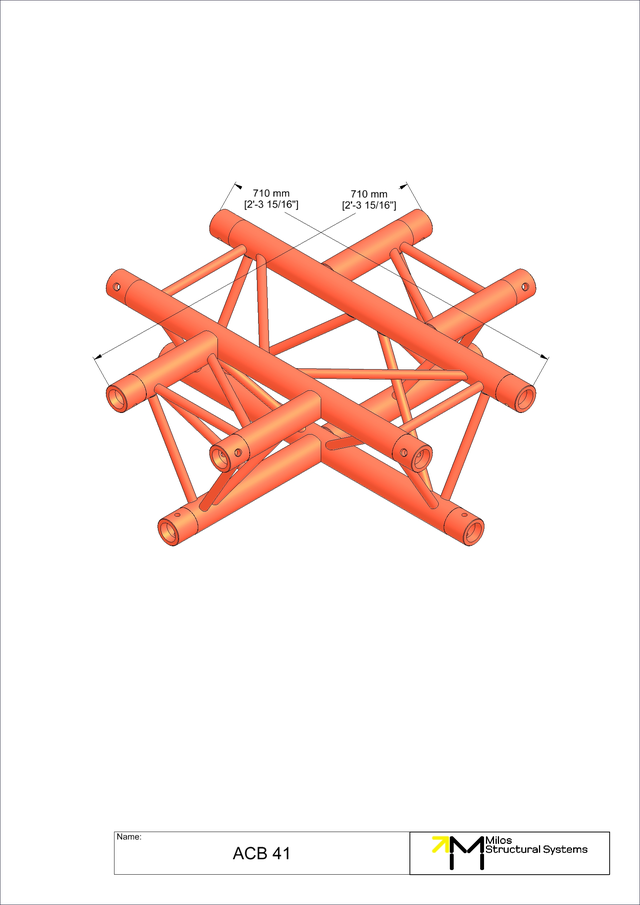 Milos M290U Trio Regular 4 way truss cross piece 