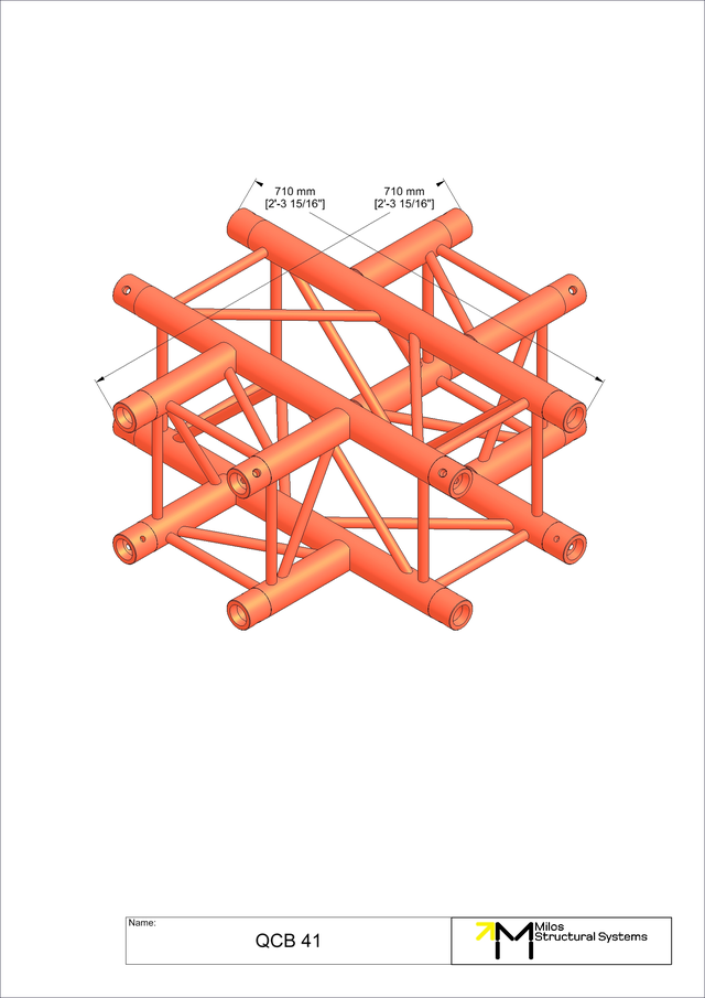 Milos M290U Quatro Regular 4 way truss cross piece 
