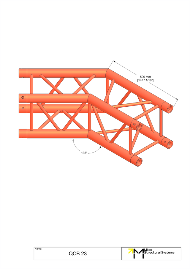 Milos M290U Quatro Regular 2 way truss corner 135dg 