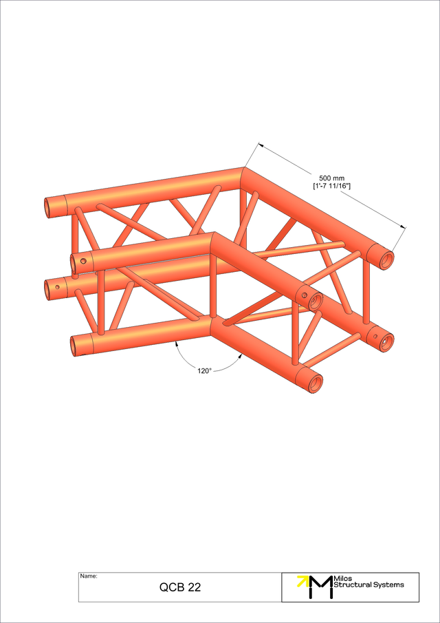 Milos M290U Quatro Regular 2 way truss corner 120dg 