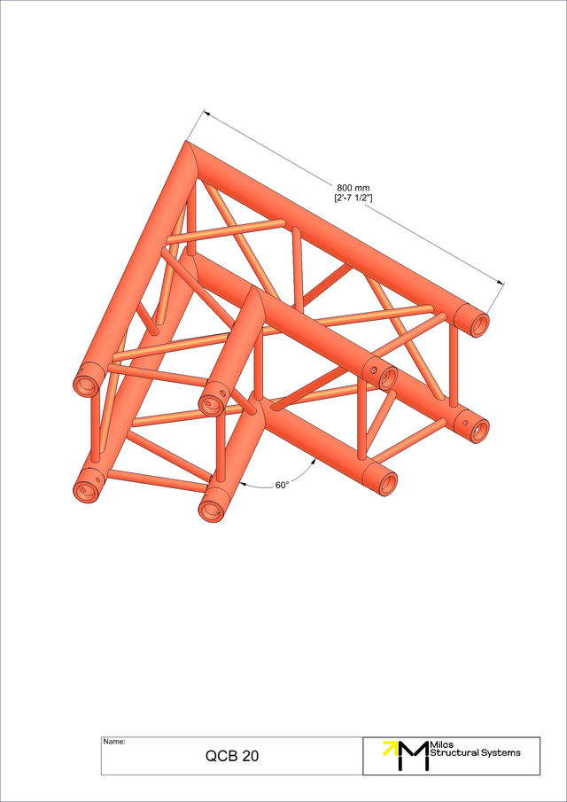 Milos M290U Quatro Regular black 2 way 90° truss corner 