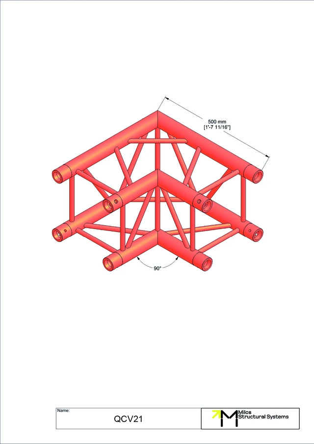 Milos M290VU Quatro Heavy duty 2 way 90° truss corner HD 