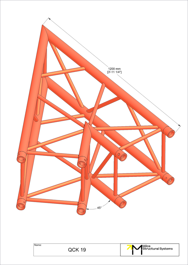 Milos M290VU Quatro Heavy duty 2 way 45° truss corner HD 