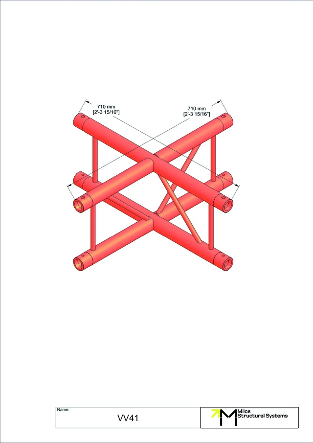 Milos M290U Duo Heavy duty 4 way vertical truss cross piece 