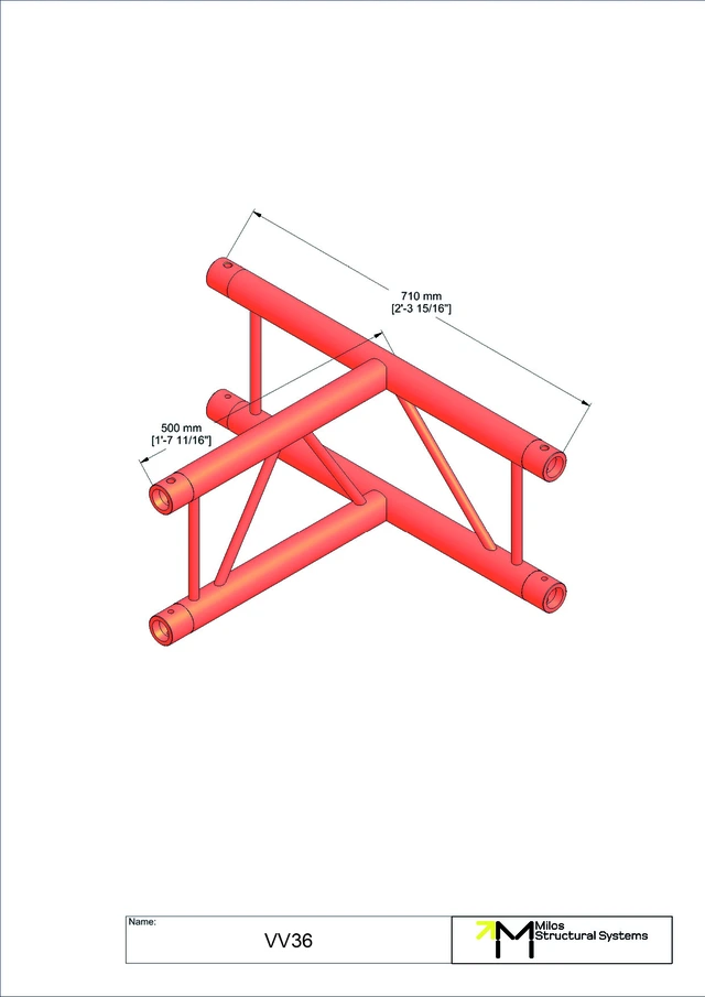 Milos M290U Duo Heavy duty 3 way vertical truss tee piece 