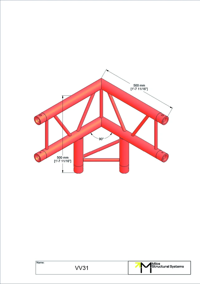 Milos M290U Duo Heavy duty 3 way vertical truss corner leg down 