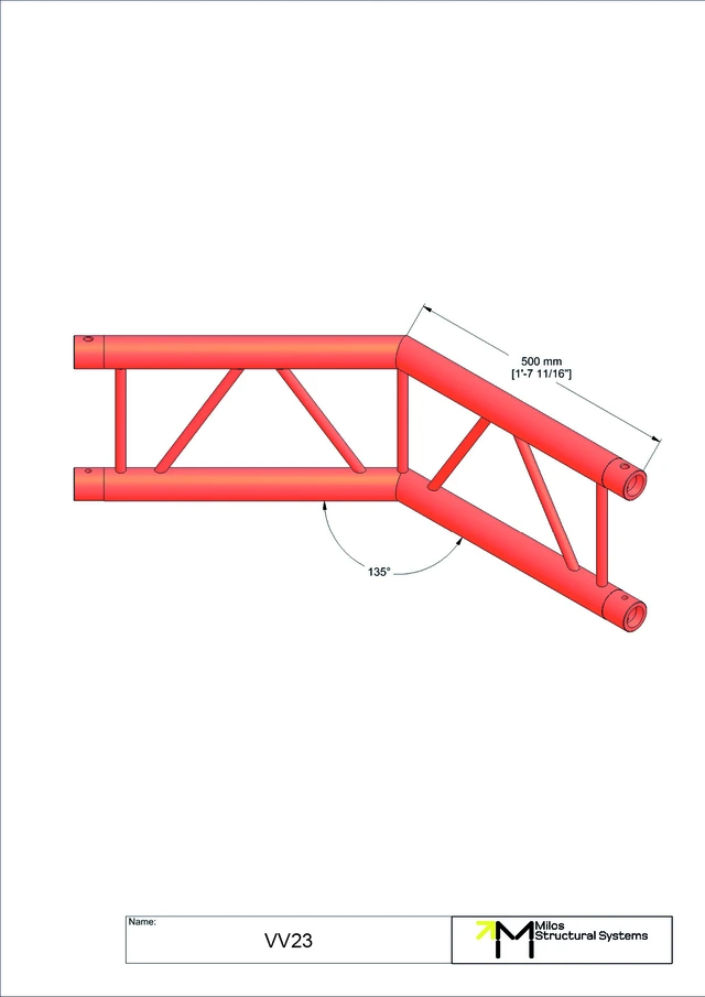 Milos M290U Duo Heavy duty 2 way vertical truss corner H356+H361 