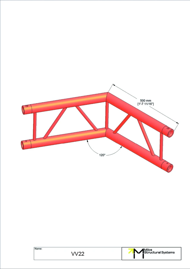 Milos M290U Duo Heavy duty 2 way vertical truss corner 