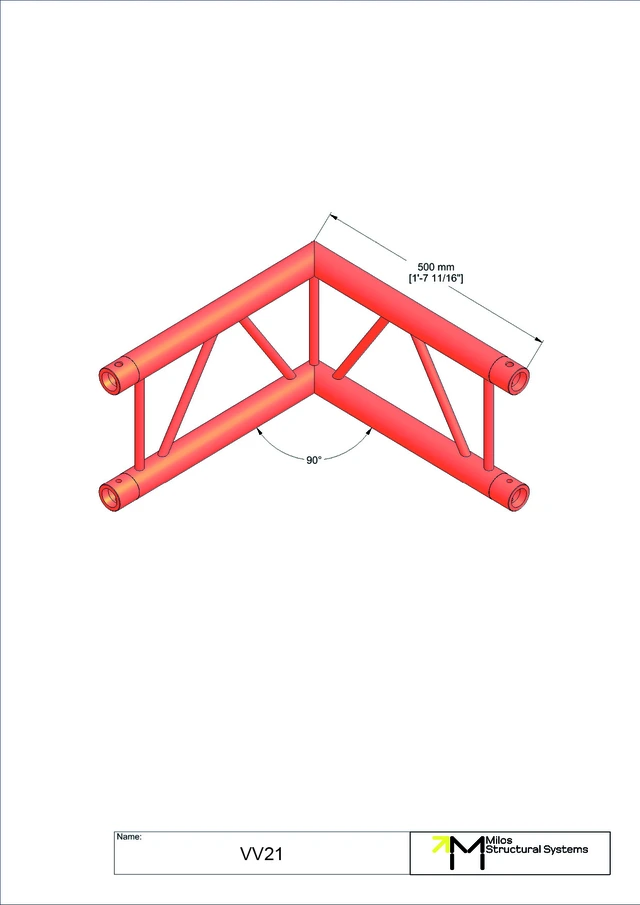 Milos M290U Duo Heavy duty 2 way vertical truss corner 