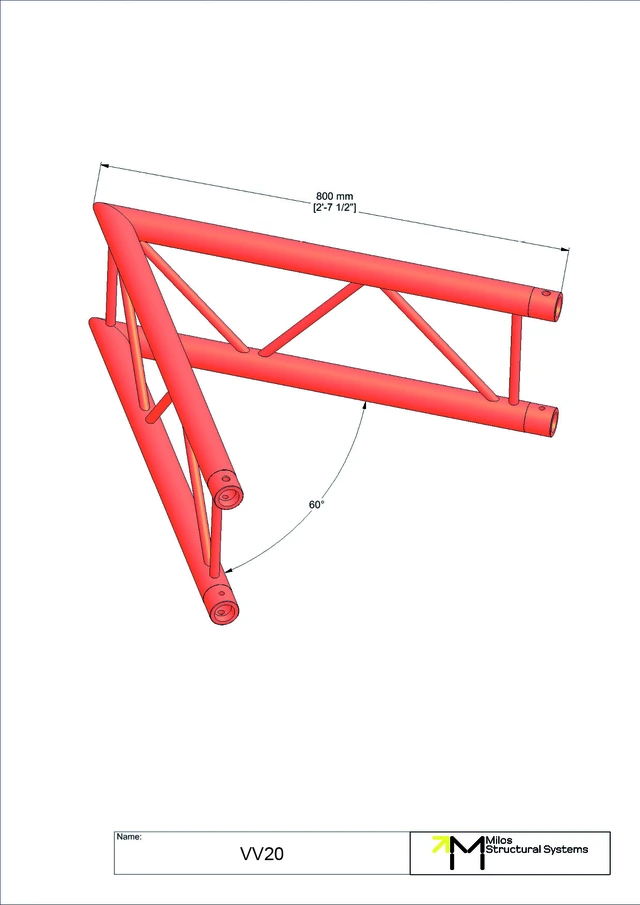 Milos M290U Duo Heavy duty 2 way vertical truss corner 