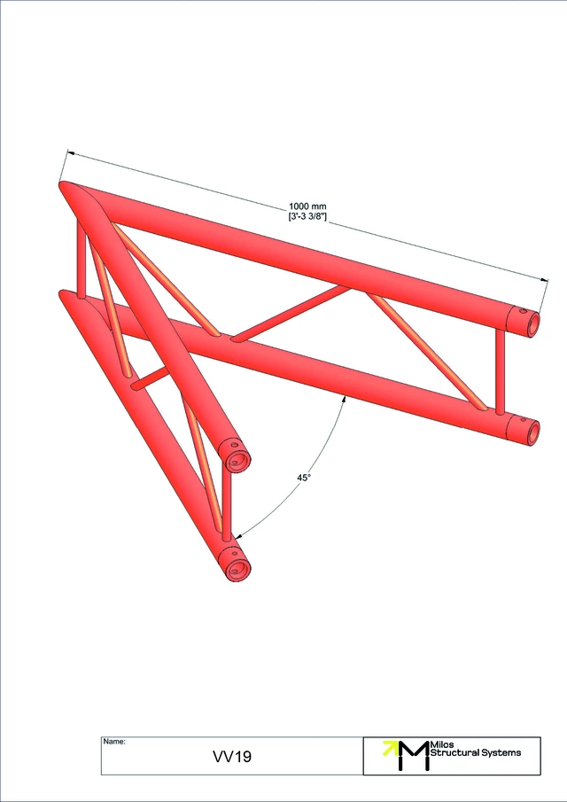 Milos M290U Duo Heavy duty 2 way vertical truss corner 