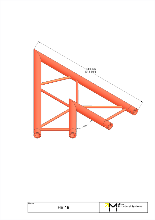 Milos M290U Duo Heavy duty 2 way horizontal truss corner 