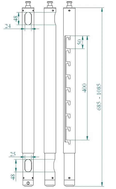 Euromet Extension column 700-1100 White 