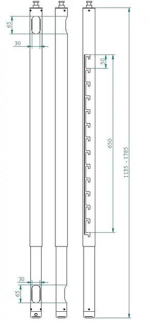 Euromet Extension column 1100-1780 White 