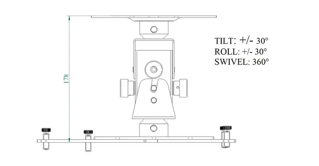 Euromet Arakno uni. projektorfeste Tak, inntil 45 KG, svart 