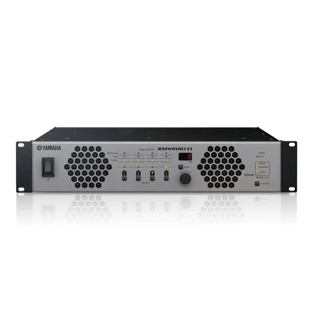 Yamaha XMV4140D 4ch forsterker Dante. 4x140W 8O/4O, 4 x 125W  100V/70V. 