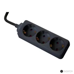 Kondator Skjøtekabel 3 veis 1,5 meter Sort