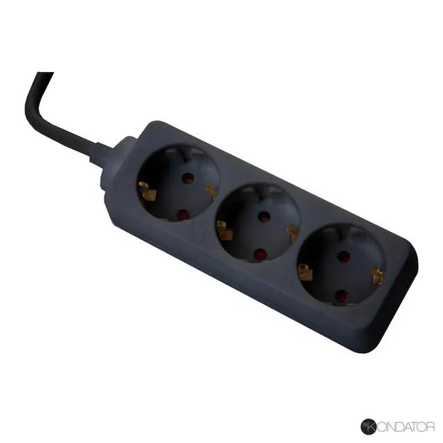 Kondator Skjøtekabel 3 veis 1,5 meter Sort 
