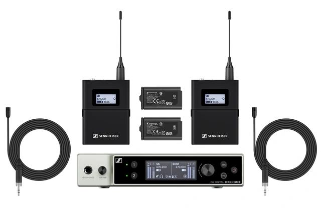Sennheiser EW-DX MKE 2 SET (Y1-3) 2 CH mottaker,2 lommesendere og 2 mygger 