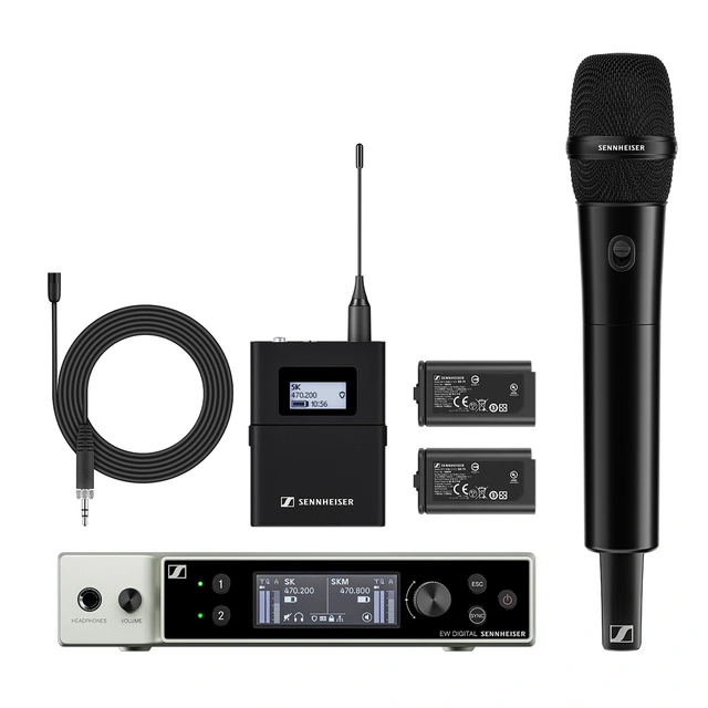 Sennheiser EW-DX MKE 2 / 835-S SET(S2-10 2 CH mottaker,håndholdt,lommesender,mygg 