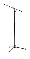 K&amp;M 210/9 Mikrofonstativ m/galge lang teleskopboom, lange ben, sort