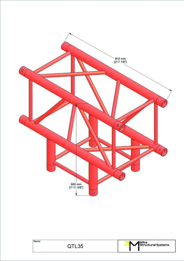 Milos M390L Quatro Heavy duty 3 way t-piece truss corner HD 
