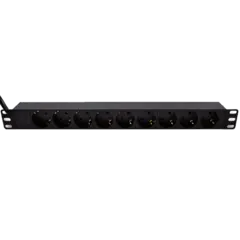 LinkIT 19" Strømskinne 9xCEE 7/4 3m CEE 7/4 på kabel 1U, u/ bryter,16A 3600W