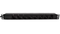 LinkIT 19" Strømskinne 8xCEE 7/4 3m 1U, u/bryter, 16A, 3600W, 3 meter kab.