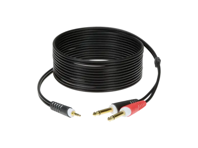Klotz Ay5-0300 TRS 3 Meter 3,5mm stereo jack - 2x6,35mm mono jack 