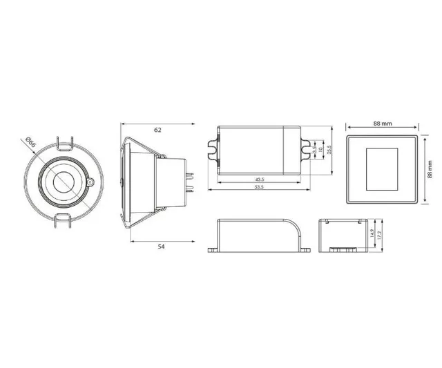 Helvar RoomSet 135W Kit, 331 sensor, 407 power,5sc opp/ned+ramme 