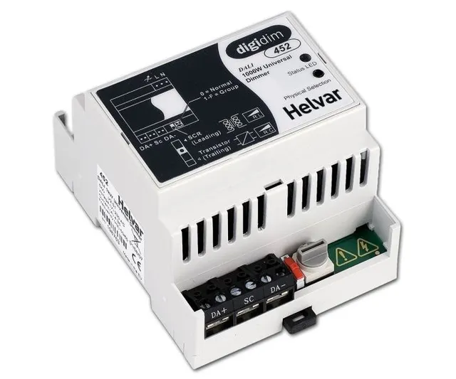 Helvar Digidim 452 Dimmer 1000 VA Skinnemontering 