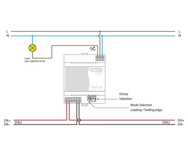 Helvar Digidim 452 Dimmer 1000 VA Skinnemontering 