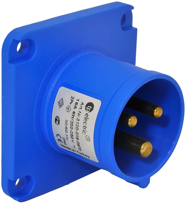 Apparatinntak Innfel Rett 16A 2P+J 230V 6H IP44 