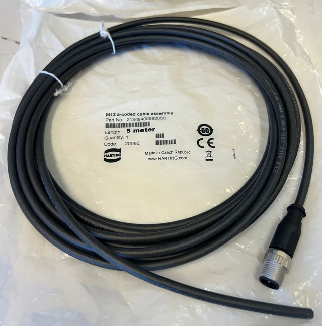 Harting 21 34 750 0838 050 5 meter Hun til åpen ende Kabel M12 8P 