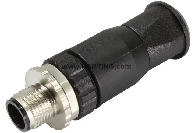 Harting M12-Screw-5P-ACOD-M-STR Kabelplugg M12 5P Male Svart 