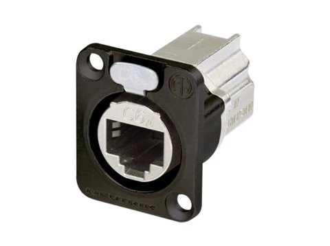 Neutrik NE8FDX-P6-B Ethercon Cat6A Chassis Feed-through Blac 