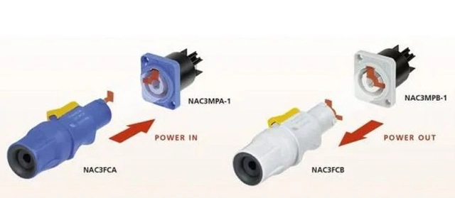 Neutrik NAC3FCB Powercon Grå Kabel 