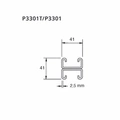 Unistrut P-3301-T10 Dobbel Lav Skinne 41x41x2,5mm, 6m, m/hull PreGalv 