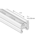 Unistrut P-3301-T10 Dobbel Lav Skinne 41x41x2,5mm, 6m, m/hull PreGalv