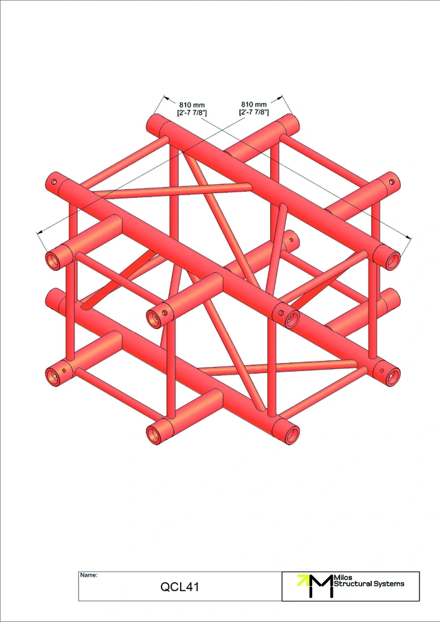 Milos M390L Quatro Heavy duty 4 way cross piece truss corner HD 