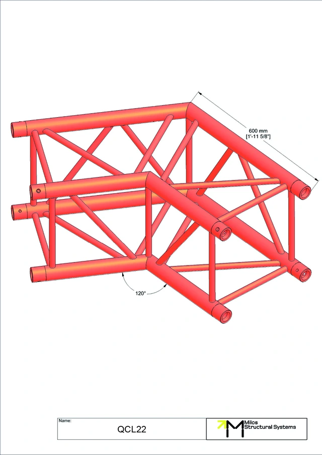 Milos M390L Quatro Heavy duty M390L quatro 2way 120° truss corner HD 